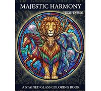 Majestic Harmony: Stained Glass Animal Designs for Relaxation (Medium to Intricate Coloring Book)