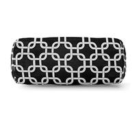 Majestic Home Goods Black Links - Cuscino rotondo per interni ed esterni, 47 x 20,3 x 20,3 cm (lunghezza x larghezza x altezza)