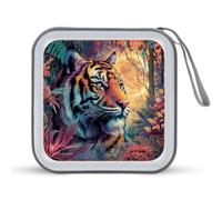 Majestic Jungle Tiger - Custodia portatile per CD e DVD, per auto, casa, viaggio
