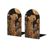 Majestic Leopard In The Night Sky fermalibri per mensole 2 pezzi fermalibri in legno organizer per casa ufficio biblioteche