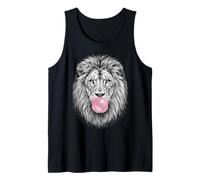 Majestic Lion Blowing Pink Bubble Gum Art Canotta