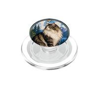 Majestic Longhair Cat Montagna Art Nouveau PopSockets PopGrip per MagSafe