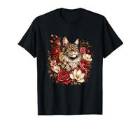 Majestic Maine Coon - Gatto con Rose Vintage Maglietta