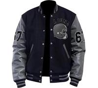 MAJESTIC MAKERS Iconica giacca Varsity Detroit, indossata da Hollywood Legends, giacca da baseball unisex, 1. Design 1 - Tom Hardy Varsity Jacket, XL