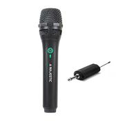 Majestic MIC 601W - Microfono Wireless UHF con ricevitore ricaricabile, nero