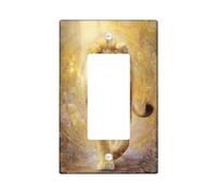 Majestic - Placche di copertura per interruttore della luce del leone, tema animale dorato per decorazione domestica, piastre da parete in materiale termoplastico, dimensioni standard, bilanciere
