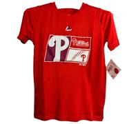 Majestic Ragazzi Philadelphia Phillies Girocollo T-Shirt, Rosso, L