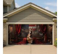 Majestic Royal - Copertura per porta del garage, motivo: asino regina marrone, decorazione per garage, decorazione per feste all'aperto tutto l'anno, 390 x 180 cm