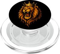 Majestic - Stampa grafica del re leone, corona, grassetto, giungla reale PopSockets PopGrip per MagSafe