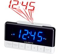Majestic SVE 337P - Sveglia digitale display LED 1.2", proiezione ora, doppio allarme, snooze, bianco