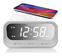 Majestic Sveglia digitale SVE 236WI doppio allarme, ricarica wireless e USB Bianco