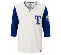 Majestic Texas Rangers T-Shirt Maniche 3/4 Bianco/Blu Taglia Large