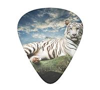 Majestic Tiger Resting on a Rock with Cloudy Sky Il plettro per chitarra, per chitarre acustiche, elettriche, basso - tocco naturale, confezione da 12, multicolore.