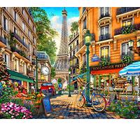 Majestic Value Brand - Puzzle da 1000 pezzi di una bella scena di strada di Parigi nel pomeriggio
