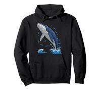 Majestic Whale Leaping from Water with Brick Felpa con Cappuccio