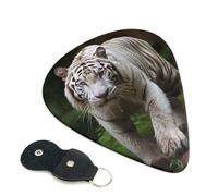 Majestic White Bengal Tiger - Plettri per chitarra, 6 plettri per chitarra, stampa su entrambi i lati, per chitarra acustica, basso, ukulele, chitarra elettrica (0,46 mm, 0,71 mm, 0,96 mm)