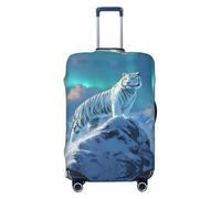 Majestic White Tiger Snow Peak - Copribagagli da viaggio, elastico, per valigie, 45-81 cm, Nero , x-large