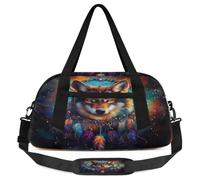Majestic Wolf Dreamcatcher - Borsone per bambini, piccolo, leggero, da viaggio, per ragazzi e ragazze, borsa da viaggio per il weekend, borsa da palestra per scuola, sport, pigiama party