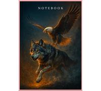 Majestic Wolves & Eagles: Ultra Realistic Nature Fantasy Notebook for Teens - A5 Grid 60 pages: Vibrant Cinematic Wildlife Cover - High Detail School Notebook for Teenagers and Young Adults