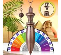 Majestic's Pendolo Esoterico Egizio Thot in Ottone Antico PREMIUM (37 g) - Pendolino Divinatorio di Radioestesia y Divinazione con Camera per Testimone [Garanzia a vita]