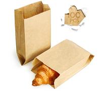 Majillux 100 Sacchetti di Carta Kraft 12 x 20 x 6 cm - Sacchettini Carta Piccoli per Alimenti, Buste di Carta Resistenti e Sacchetto Pane Riciclabile per Regali, Negozi, Eventi e Uso Quotidiano
