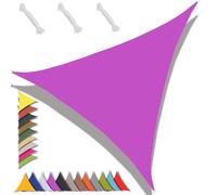 MAJINGC Tenda da sole triangolare 3x3x4.3m telo ombreggiante impermeabile, protezione UV 95%, Telo ombreggiante resistente,per giardino, terrazza, piscina, balcone porpora