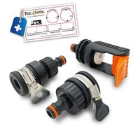 MaJoCompTec® ALLCONNECT - Set di collegamento universale per rubinetto, attacco per rubinetto esterno senza filettatura, set adattatore per camper, caravan, barca, set (set di ladri d'acqua
