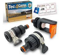 MaJoCompTec® ALLCONNECT - Set di collegamento universale per rubinetto, raccordo per rubinetto esterno senza filettatura, per camper, caravan, barca, set di adattatori (set di ladri d'acqua
