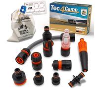 MaJoCompTec® CONNECT-30 Set di filtri per acqua per camper | Bocchettoni di riempimento per acqua per roulotte | Tappo per serbatoio accessorio | Raccordo per tubo compatibile con Gardena (Set di