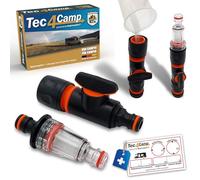 MaJoCompTec® DUOMIX Set di filtri per acqua | Miscelatore per depuratore d'acqua | Aggiunta di polvere e compresse per la conservazione dell'acqua potabile | Camper, caravan, barca (Filtro compatto +