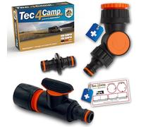 MaJoCompTec® FLEXCONTROL Set di Collegamento | Raccordo per rubinetto girevole | Raccordo di intercettazione dell'acqua | Valvola di blocco con raccordo per tubo (Regolatore + Raccordo snodato)