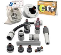 MaJoCompTec® WATERTWIN - Adattatore per serbatoio compatibile con connettore Gardena, accessorio per tappo del serbatoio per camper, roulotte (adattatore a 3 pin D:78 + set di collegamento con filtro)