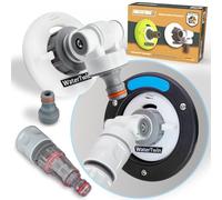 MaJoCompTec® WATERTWIN Set di adattatori per filtro dell'acqua | Accessori per coperchio del serbatoio per camper | Raccordo di riempimento compatibile con Gardena (Adattatore 3 pin D:78 + Filtro