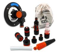 MaJoCompTec® WATERTWIN - Set di contatori per serbatoio dell'acqua per camper, accessori per serbatoio, adattatore compatibile con Gardena, tipo 3 pin, D: 78 (CLEAN + CONNECT-Set)