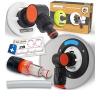 MaJoCompTec® WATERTWIN - Tappo per serbatoio dell'acqua con attacco per acqua | Adattatore per serbatoio dell'acqua | Accessori per camper roulotte (versione FLEX + filtro compatto, adattatore a 3 pin