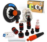 MaJoCompTec® WATERTWIN Tappo serbatoio con attacco per acqua, tappo per serbatoio dell'acqua, adattatore di riempimento per collettore d'acqua, accessorio per camper e roulotte (versione Flex + set di