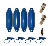 Majoni, Set completo per con parabordo per barca, con 4 cime per parabordi, 2 valvole di ricambio e 1 adattatore per valvole, Blau