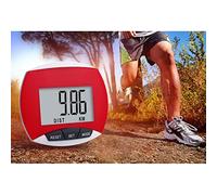 MAJONMMERD Contapassi, Contapassi Portatile con Display LCD ABS, Tiene Traccia dei Passi, della Distanza, delle Calorie e del Tempo di Esercizio, Tascabile per Anziani, Bambini, Jogging, (rosso)