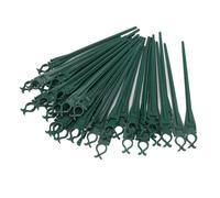 MAJONMMERD Paletti per Luci Natalizie Universali in Plastica, Confezione da 50, 9 Pollici, per Luci C7 C9, Facile Inserimento a Terra, Slot per Cavi, per Prato, Patio, Vialetto, Passerella, (GREEN)