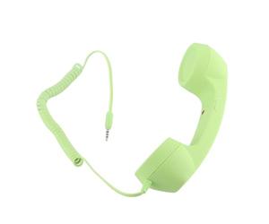 MAJONMMERD Ricevitore Telefonico Retro Cellulare, Cornetta Telefonica con Altoparlante HD e Microfono, Volume Regolabile, Controllo Chiamate, Cavo di Prolunga da 1M con 3.5mm USB C, per (GREEN)