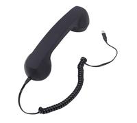 MAJONMMERD Ricevitore Telefonico Retro USB C, Cornetta Classica con Controllo Volume, Altoparlante HiFi Microfono a Spirale, per Smartphone Tablet Videochiamate Chiare (BLACK)