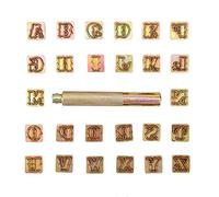 MAJONMMERD Set di Timbri Metallici per Lettere, 13mm, 26 Pezzi Alfabeto | Strumento di Punzonatura a Mano, Struttura Resistente, Uso Diretto a Mano, Nomi e Iniziali, Creazione di Gioielli,