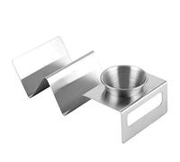 MAJONMMERD Supporto per Taco in Acciaio Inossidabile Supporto per Taco con Tazza per Salsa 8 X 3,9 X 2 Pollici Può Contenere Tacos Burritos Panini per Hot Dog Griglia per Forno Lavabile in