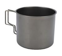 MAJONMMERD Tazza da caffè Ti, Tazza da Campeggio Pure Ti con Manico Pieghevole e Coperchio, da Viaggio Leggera di Grande capacità per l'escursionismo, il Campeggio, l'uso in Auto da Ufficio (8 cm)