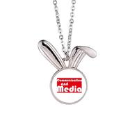 Major Communication And Media - Collana con ciondolo a forma di coniglietto rosso, idea regalo