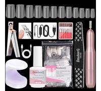 Major Dijit Gel X Starter Kit - con fresa per unghie, gel 4 in 1 (0,5oz), 500 punte per caffè lampada UV e accessori per estensioni unghie e nail art