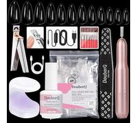 Major Dijit Gel X Starter Kit - con fresa per unghie, gel 4 in 1 (0,5oz), 500 punte per mandorle (M), lampada UV e accessori per estensioni unghie e nail art