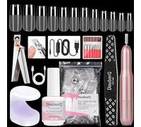 Major Dijit Gel X Starter Kit - con fresa per unghie, gel 4 in 1 (0,5oz), 500 punte quadrati (M), lampada UV e accessori per le estensioni delle unghie e nail art