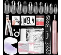 Major Dijit Gel X Starter Kit con fresa per unghie, gel 4 in 1 da 15 ml, con lampada UV a mandorla e accessori per estensioni delle unghie e nail art