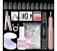 Major Dijit Gel X Starter Set con fresa per unghie, gel 4 in 1 (15 ml), 500 punte a mandorla (S), lampada UV e accessori per estensioni delle unghie e nail art